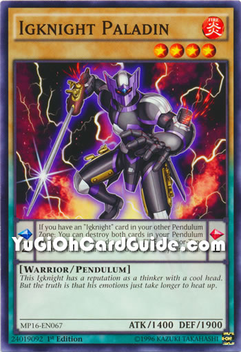 Yu-Gi-Oh Card: Igknight Paladin