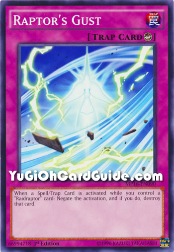 Yu-Gi-Oh Card: Raptor's Gust