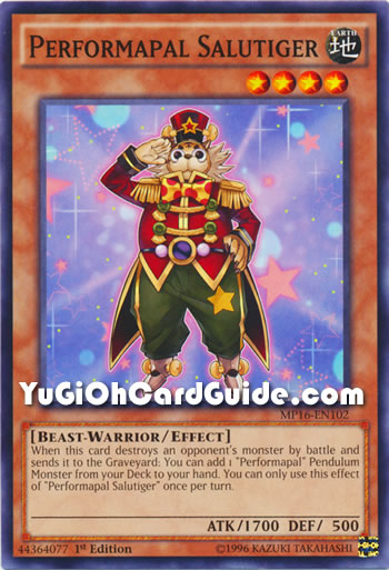 Yu-Gi-Oh Card: Performapal Salutiger
