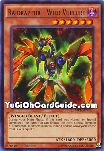 Yu-Gi-Oh Card: Raidraptor - Wild Vulture