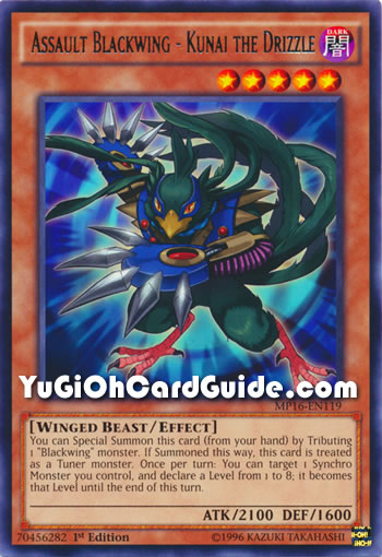 Yu-Gi-Oh Card: Assault Blackwing - Kunai the Drizzle