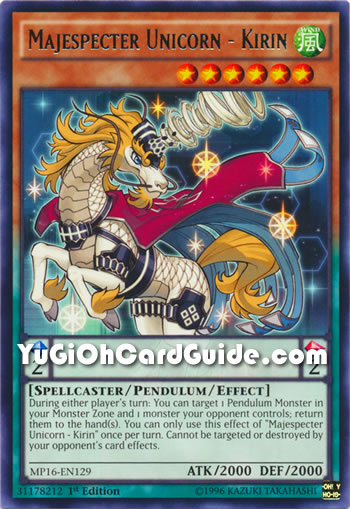 Yu-Gi-Oh Card: Majespecter Unicorn - Kirin
