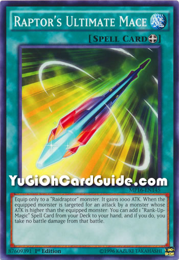 Yu-Gi-Oh Card: Raptor's Ultimate Mace