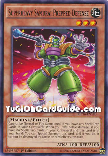 Yu-Gi-Oh Card: Superheavy Samurai Prepped Defense