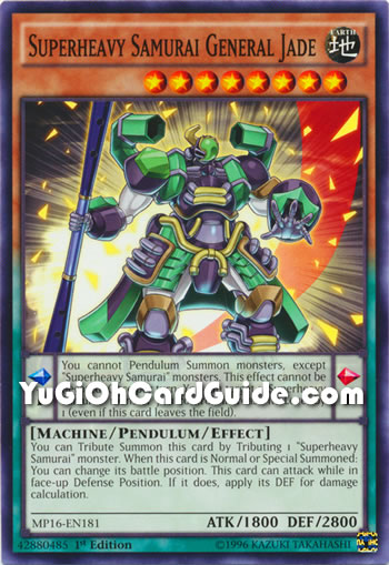 Yu-Gi-Oh Card: Superheavy Samurai General Jade