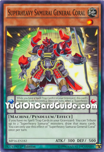 Yu-Gi-Oh Card: Superheavy Samurai General Coral