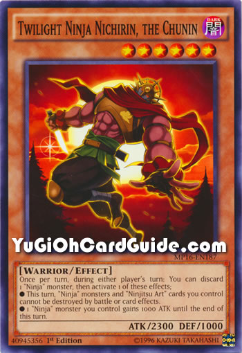 Yu-Gi-Oh Card: Twilight Ninja Nichirin, the Chunin