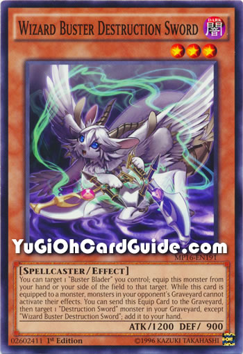 Yu-Gi-Oh Card: Wizard Buster Destruction Sword