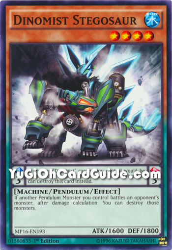Yu-Gi-Oh Card: Dinomist Stegosaur