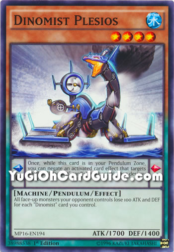 Yu-Gi-Oh Card: Dinomist Plesios