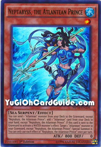 Yu-Gi-Oh Card: Neptabyss, the Atlantean Prince