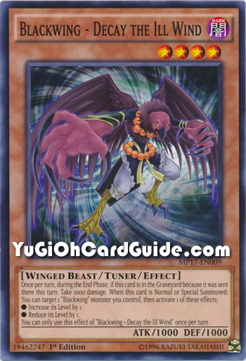 Yu-Gi-Oh Card: Blackwing - Decay the Ill Wind