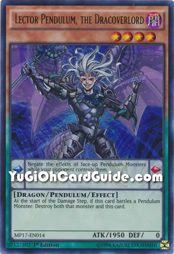 Yu-Gi-Oh Card: Lector Pendulum, the Dracoverlord