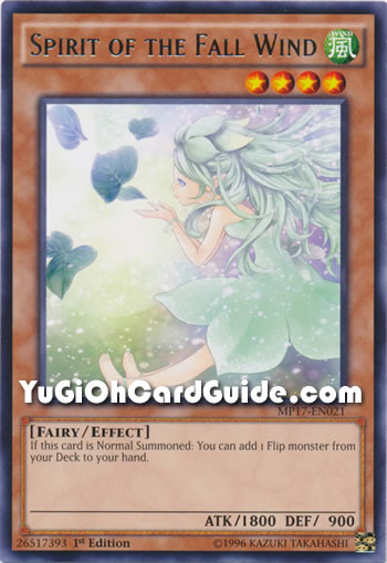 Yu-Gi-Oh Card: Spirit of the Fall Wind