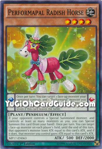 Yu-Gi-Oh Card: Performapal Radish Horse