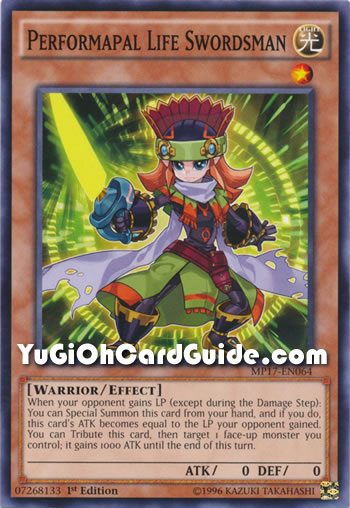Yu-Gi-Oh Card: Performapal Life Swordsman