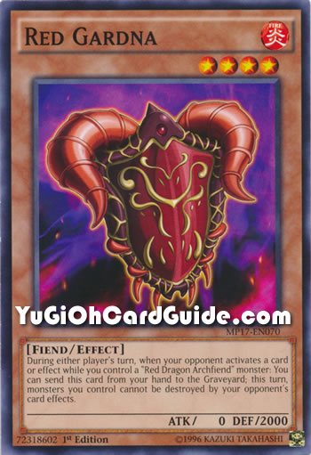 Yu-Gi-Oh Card: Red Gardna