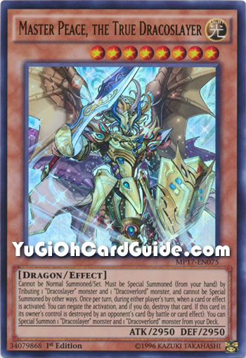 Yu-Gi-Oh Card: Master Peace, the True Dracoslayer