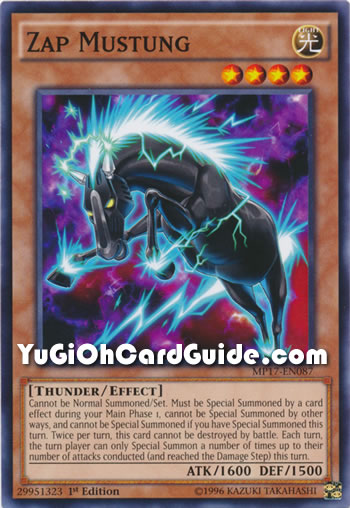 Yu-Gi-Oh Card: Zap Mustung