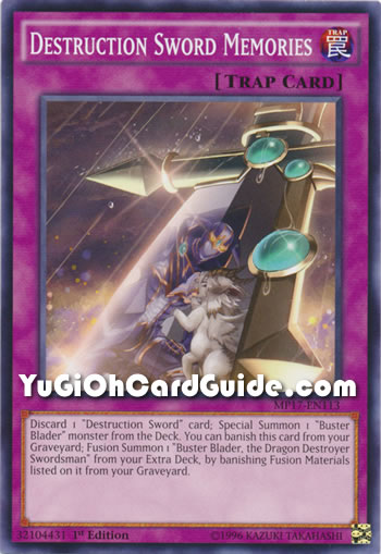 Yu-Gi-Oh Card: Destruction Sword Memories
