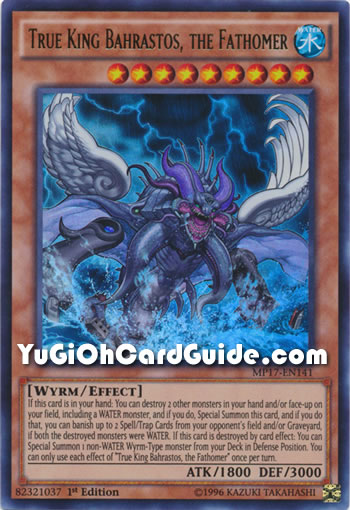 Yu-Gi-Oh Card: True King Bahrastos, the Fathomer