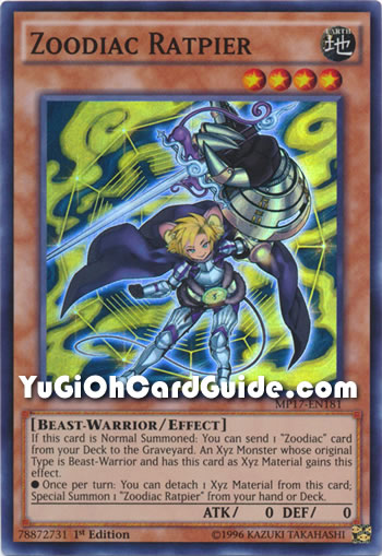 Yu-Gi-Oh Card: Zoodiac Ratpier
