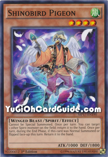 Yu-Gi-Oh Card: Shinobird Pigeon