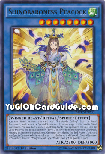 Yu-Gi-Oh Card: Shinobaroness Peacock