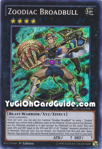 Yu-Gi-Oh Card: Zoodiac Broadbull