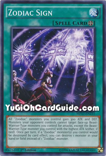 Yu-Gi-Oh Card: Zodiac Sign