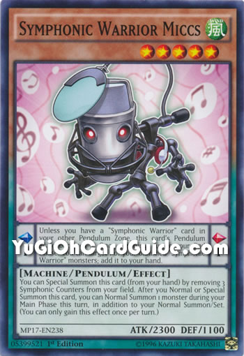 Yu-Gi-Oh Card: Symphonic Warrior Miccs