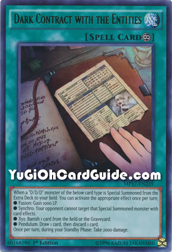 Yu-Gi-Oh Card: Dark Contract with the Entities