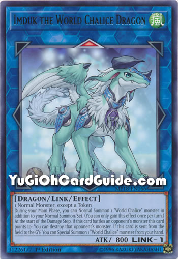Yu-Gi-Oh Card: Imduk the World Chalice Dragon