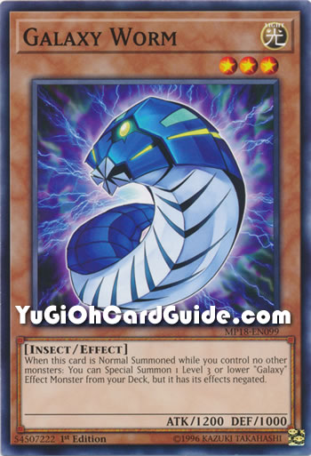 Yu-Gi-Oh Card: Galaxy Worm