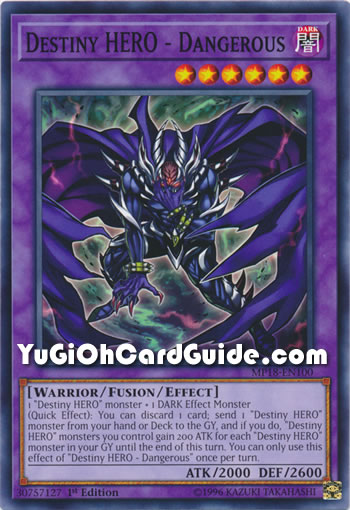 Yu-Gi-Oh Card: Destiny HERO - Dangerous