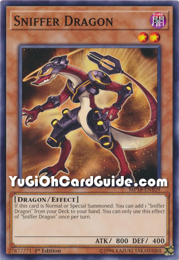 Yu-Gi-Oh Card: Sniffer Dragon