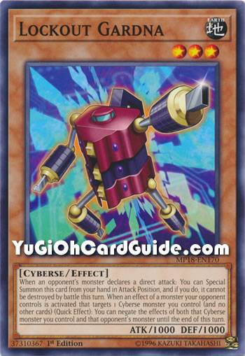 Yu-Gi-Oh Card: Lockout Gardna