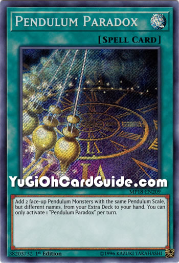Yu-Gi-Oh Card: Pendulum Paradox