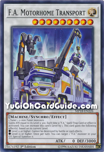 Yu-Gi-Oh Card: F.A. Motorhome Transport