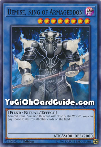 Yu-Gi-Oh Card: Demise, King of Armageddon