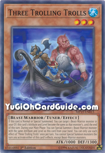 Yu-Gi-Oh Card: Three Trolling Trolls