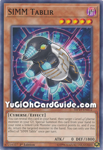 Yu-Gi-Oh Card: SIMM Tablir
