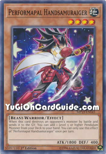 Yu-Gi-Oh Card: Performapal Handsamuraiger
