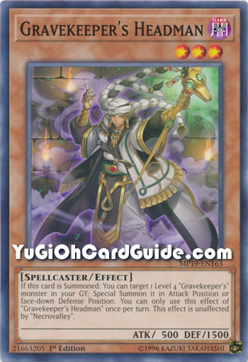 Yu-Gi-Oh Card: Gravekeeper's Headman