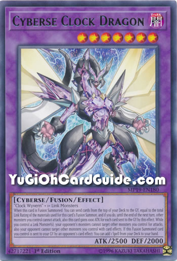 Yu-Gi-Oh Card: Cyberse Clock Dragon