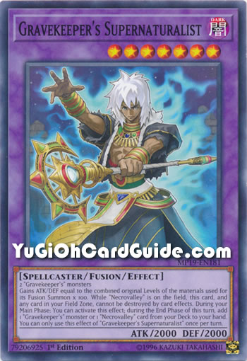 Yu-Gi-Oh Card: Gravekeeper's Supernaturalist