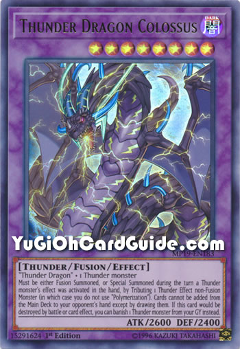 Yu-Gi-Oh Card: Thunder Dragon Colossus