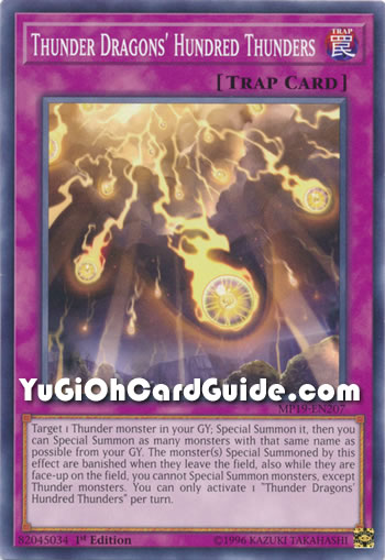 Yu-Gi-Oh Card: Thunder Dragons' Hundred Thunders
