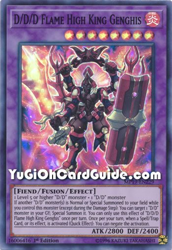 Yu-Gi-Oh Card: D/D/D Flame High King Genghis