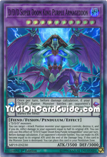 Yu-Gi-Oh Card: D/D/D Super Doom King Purple Armageddon